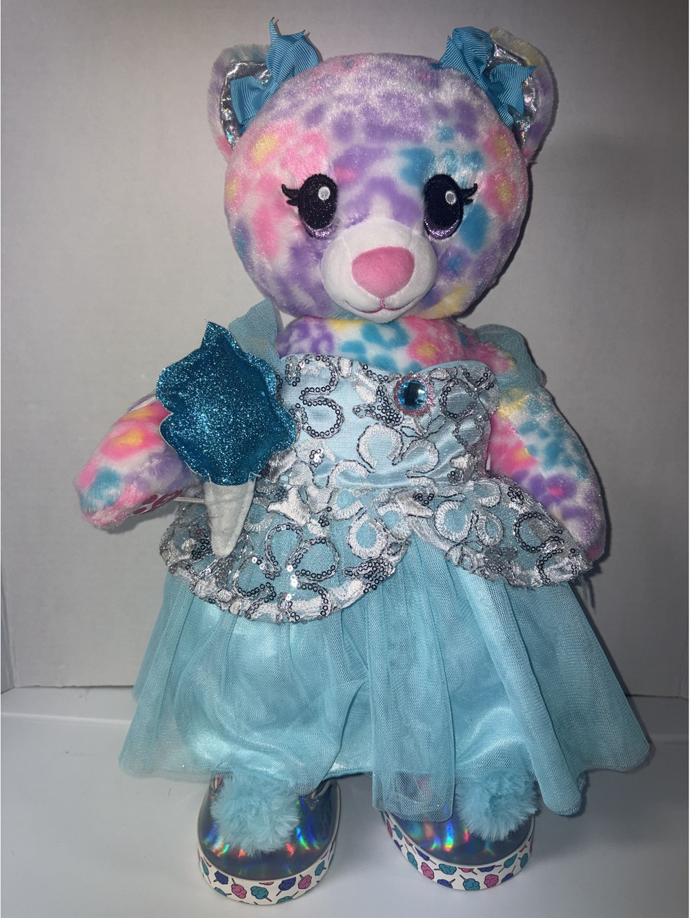 Build A Bear Rainbow Friends 16” Leopard Cat Stuffed Animal Plush W/Outfit